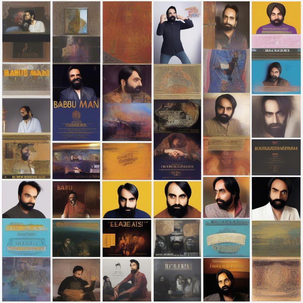 A collage of Babbu Maan's album covers