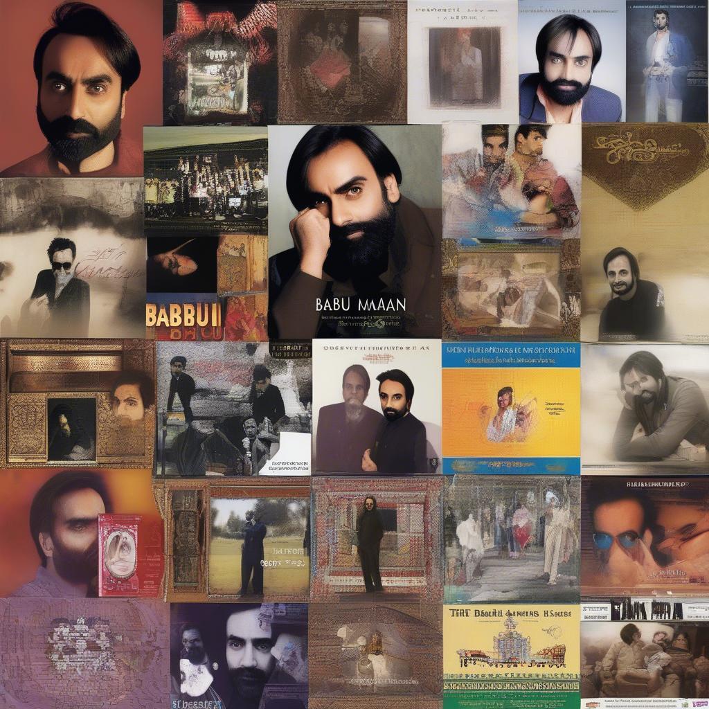 A collage of Babbu Maan album covers