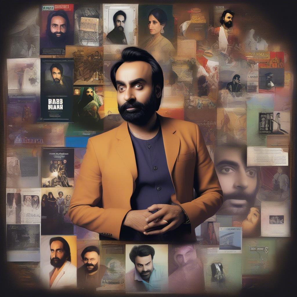 A collage of Babbu Maan's album covers showcasing his musical journey.