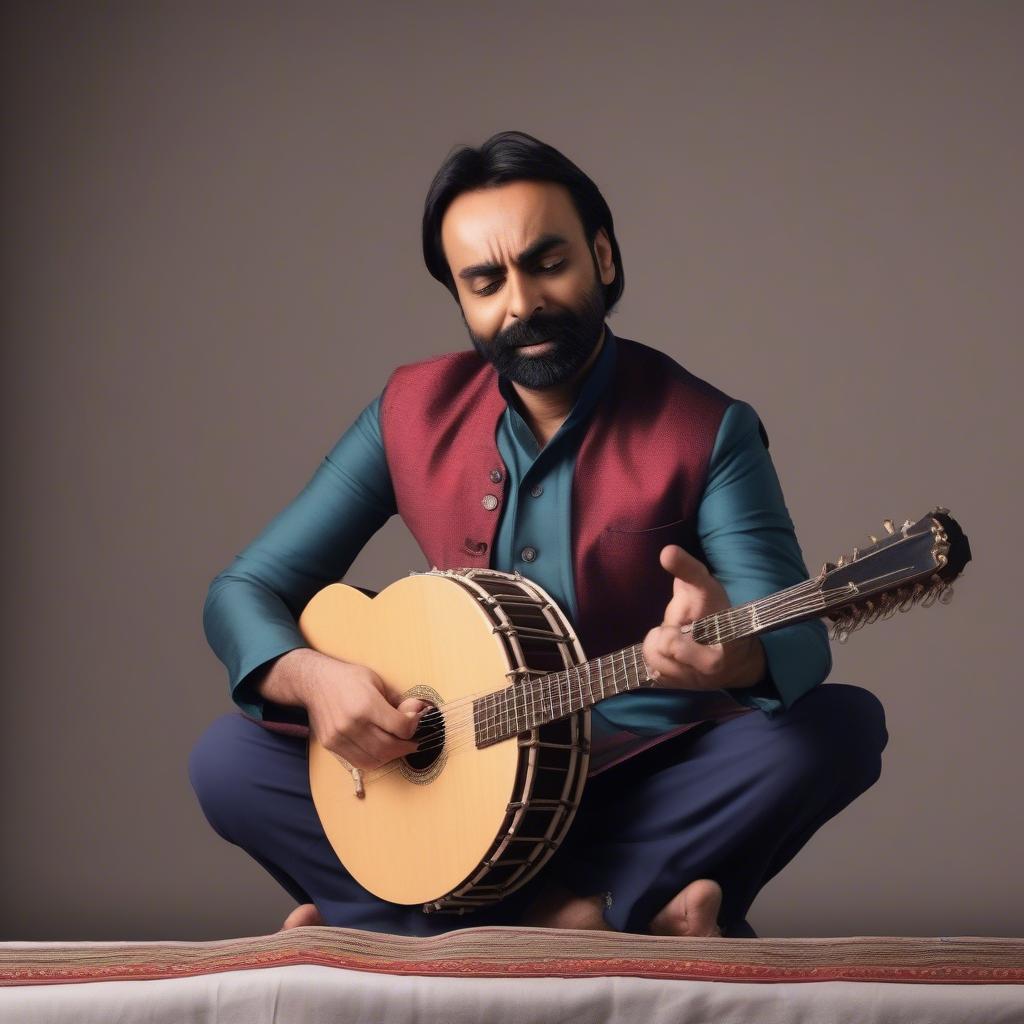 Babbu Maan playing a musical instrument