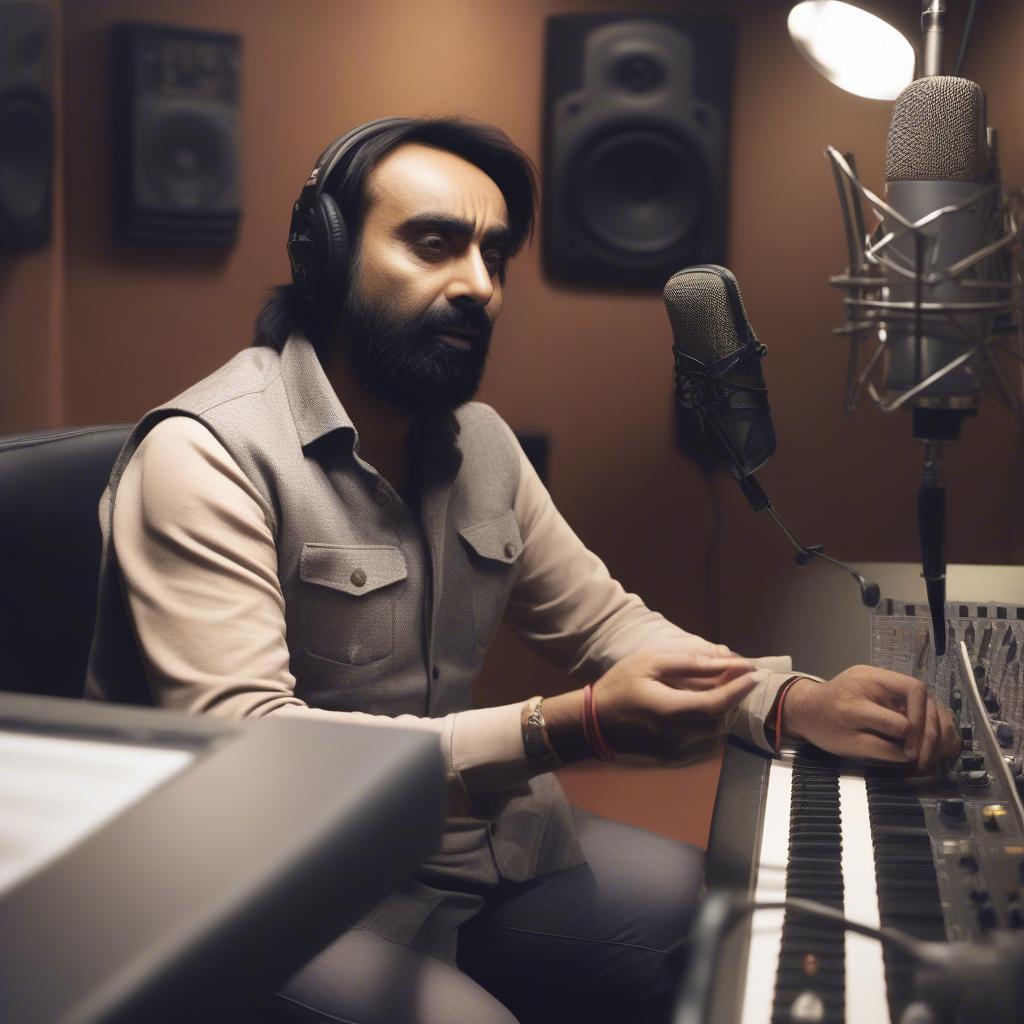 Babbu Maan in a Recording Studio in 2017