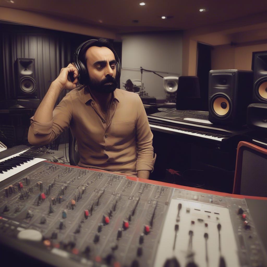 Babbu Maan in a Recording Studio