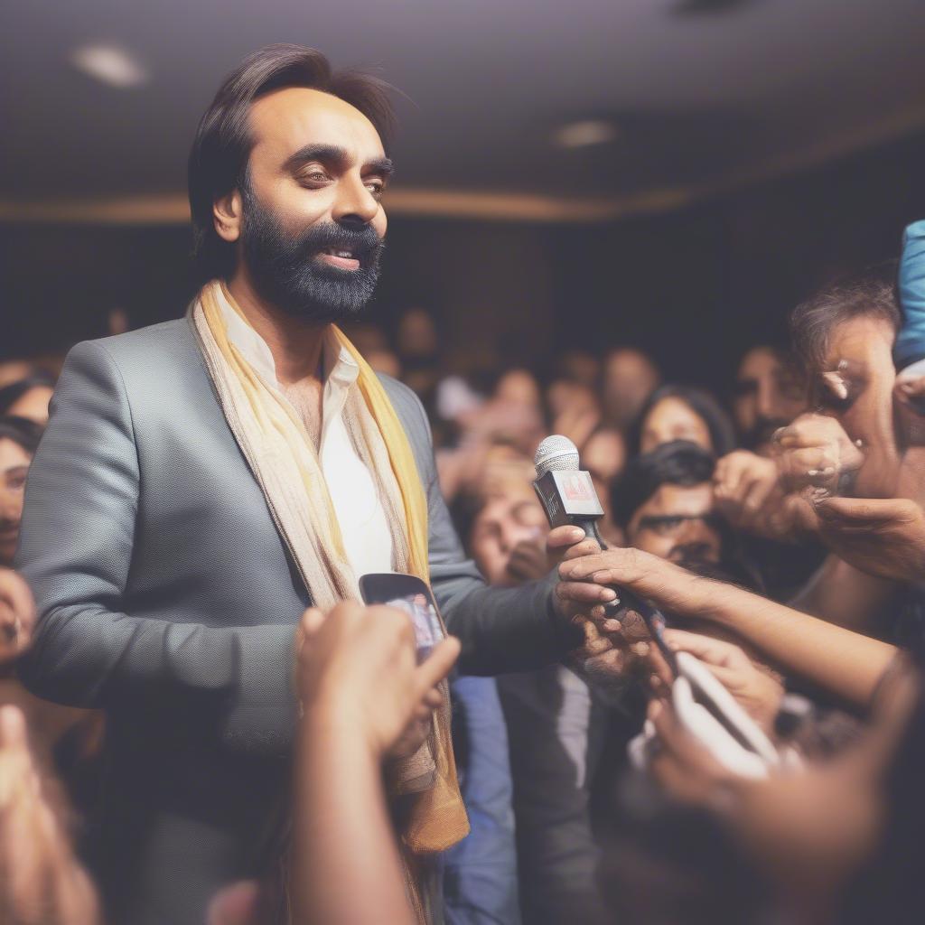 Babbu Maan interacting with fans