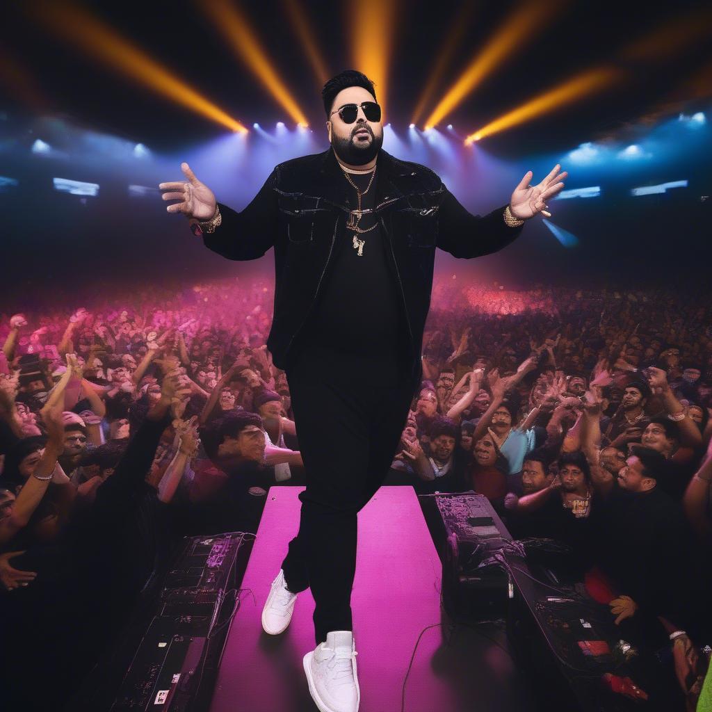 Badshah performing live in 2018