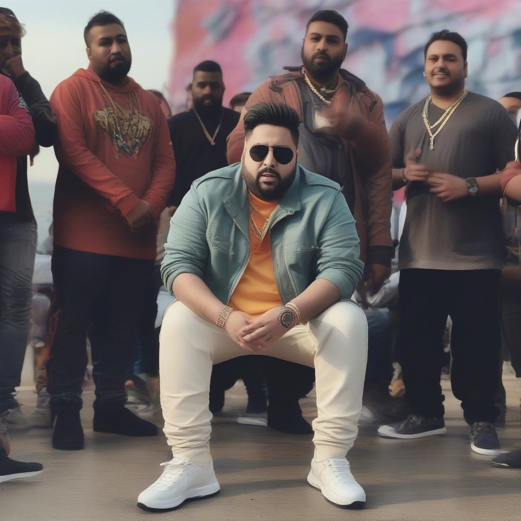 Badshah on a Music Video Set