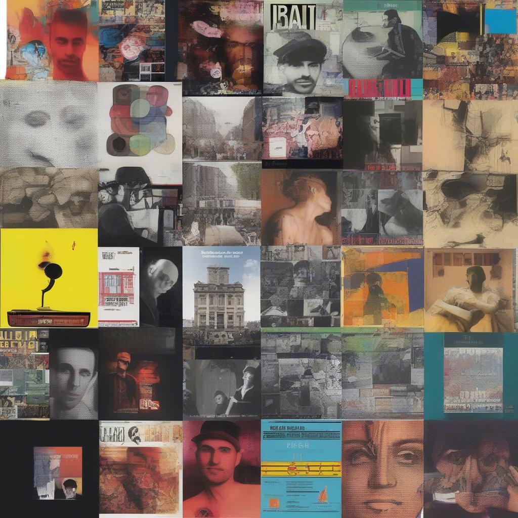 A collage of Balkan Beat Box album covers highlighting their evolving musical style