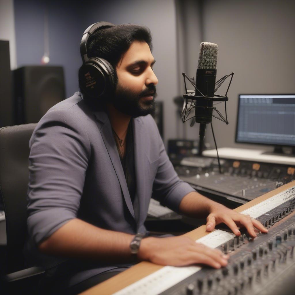 Balkar Sidhu in the recording studio