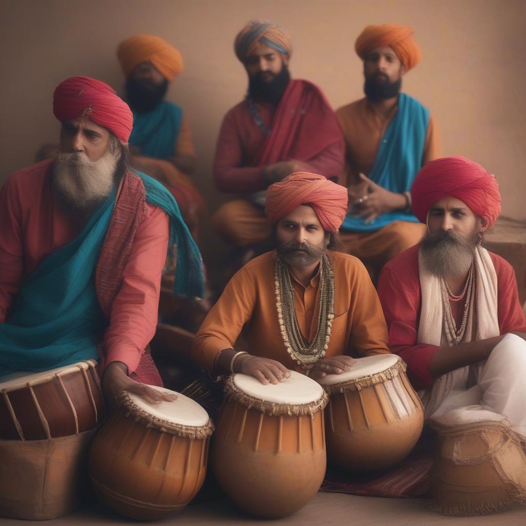 Traditional Banjara musical instruments being played, creating a soulful melody