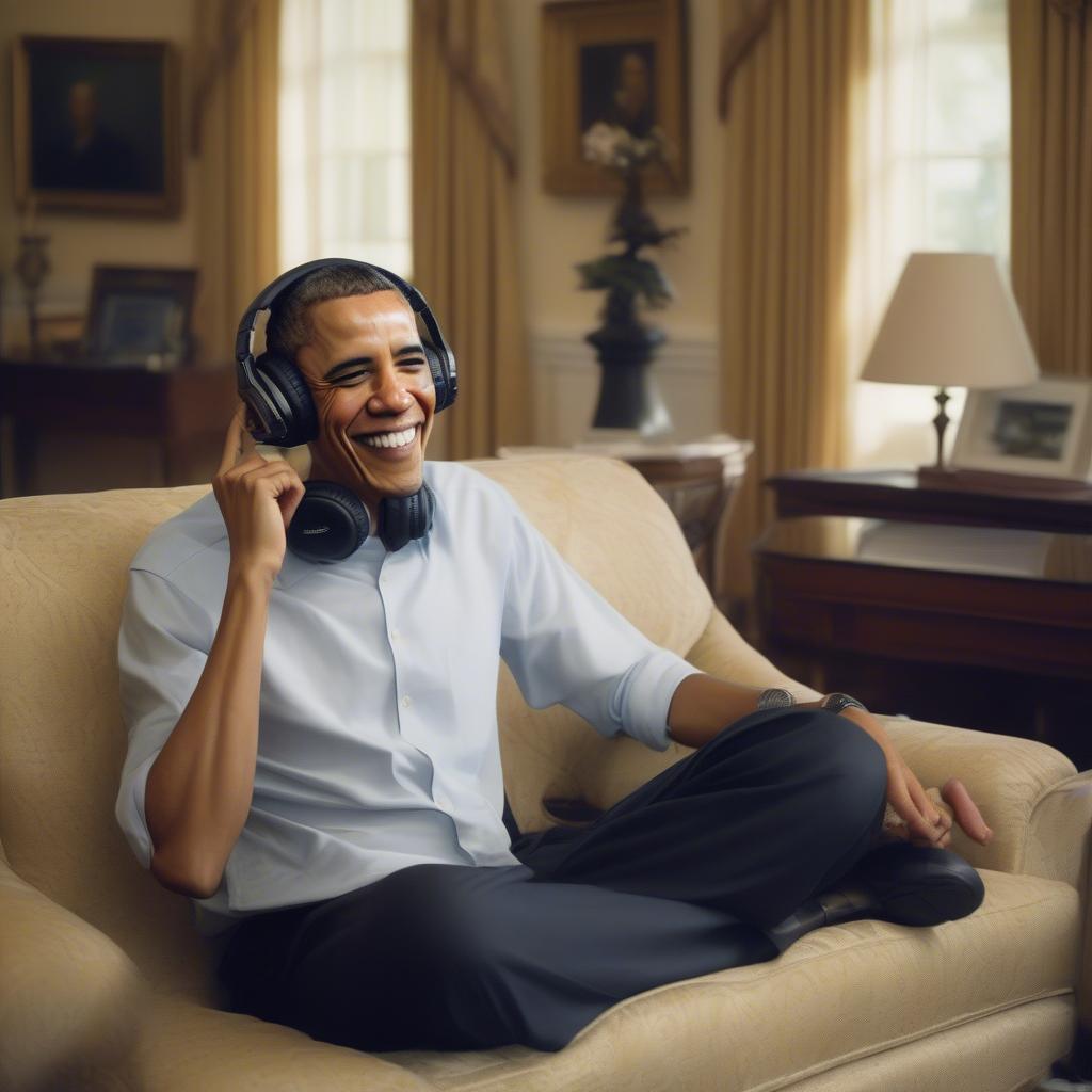 Barack Obama Enjoying Music