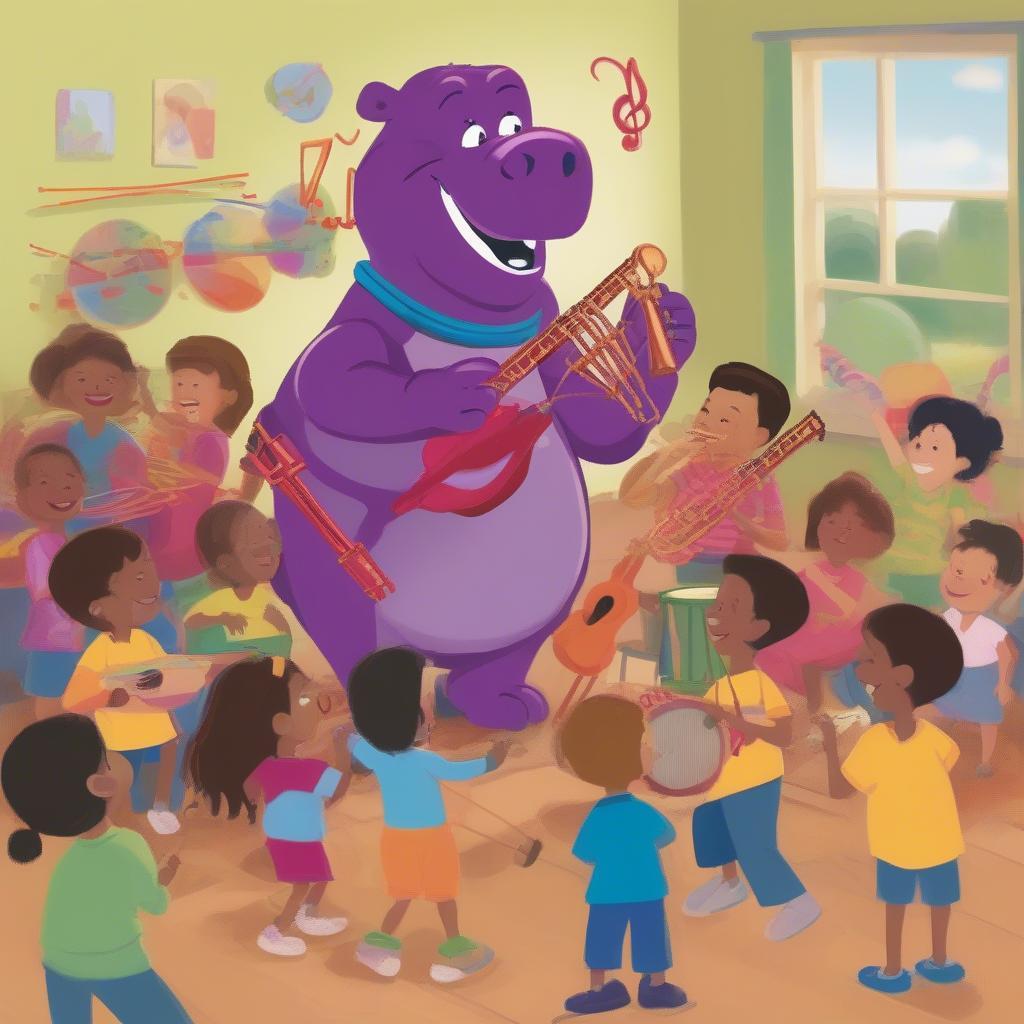 Barney Playing Instruments with Kids