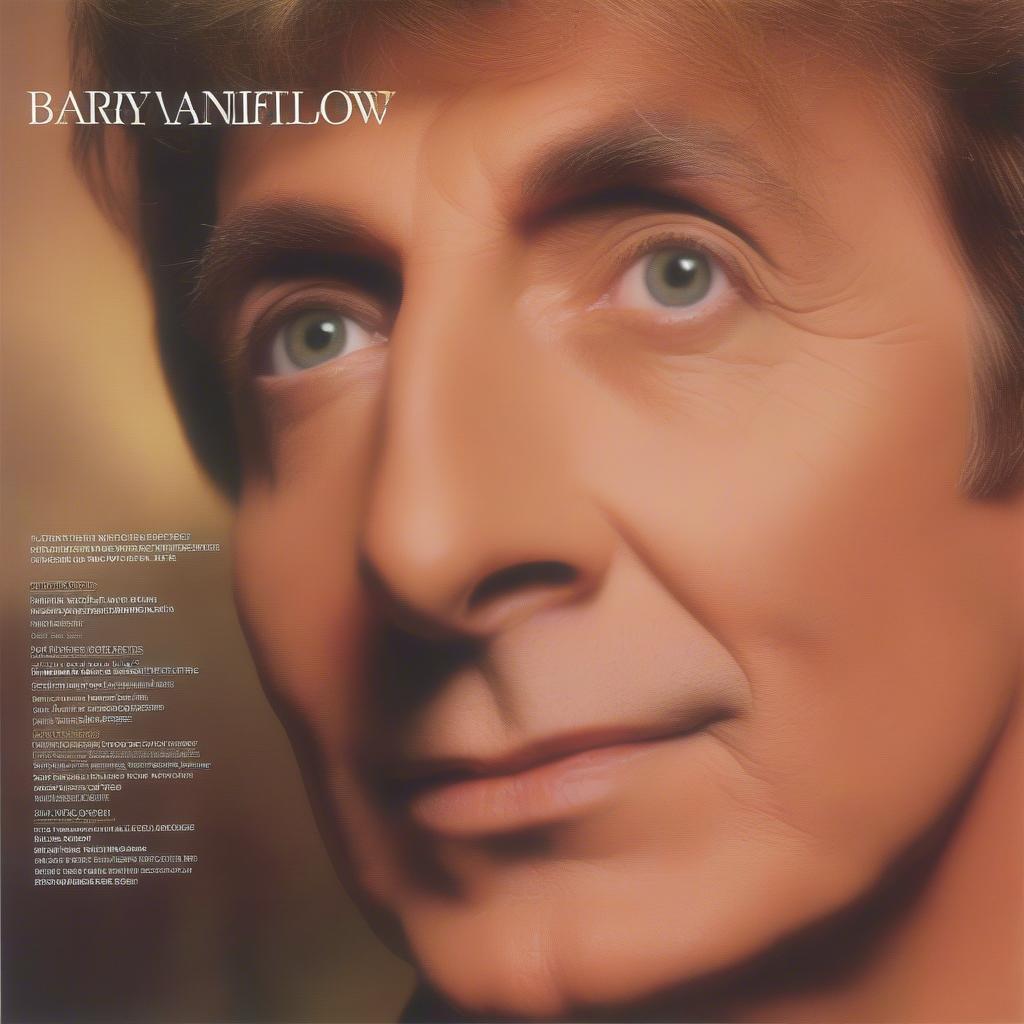 The album cover of Barry Manilow's "Mandy," featuring a close-up portrait of the artist.