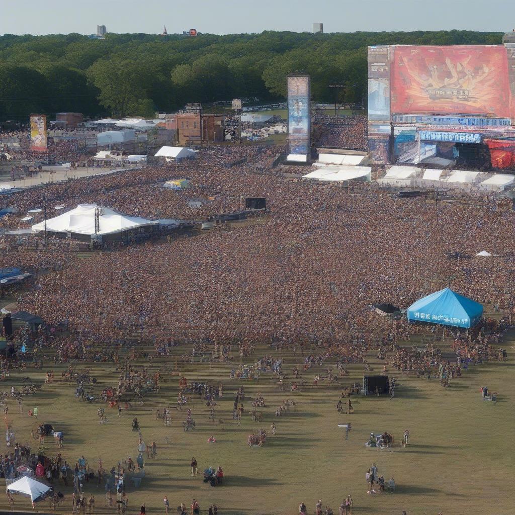 The crowd at the 2018 Beale Street Music Festival enjoying the music