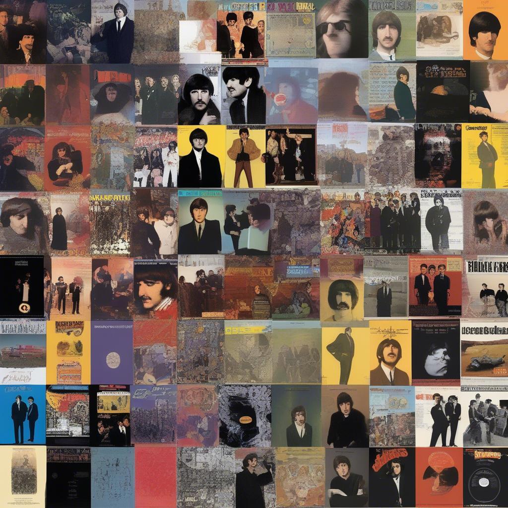 Collage of The Beatles Album Covers