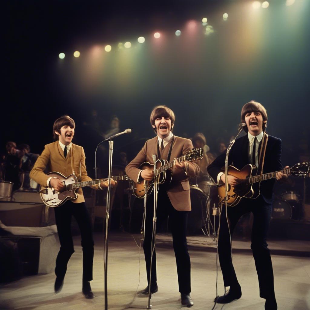 The Beatles performing live in their early years