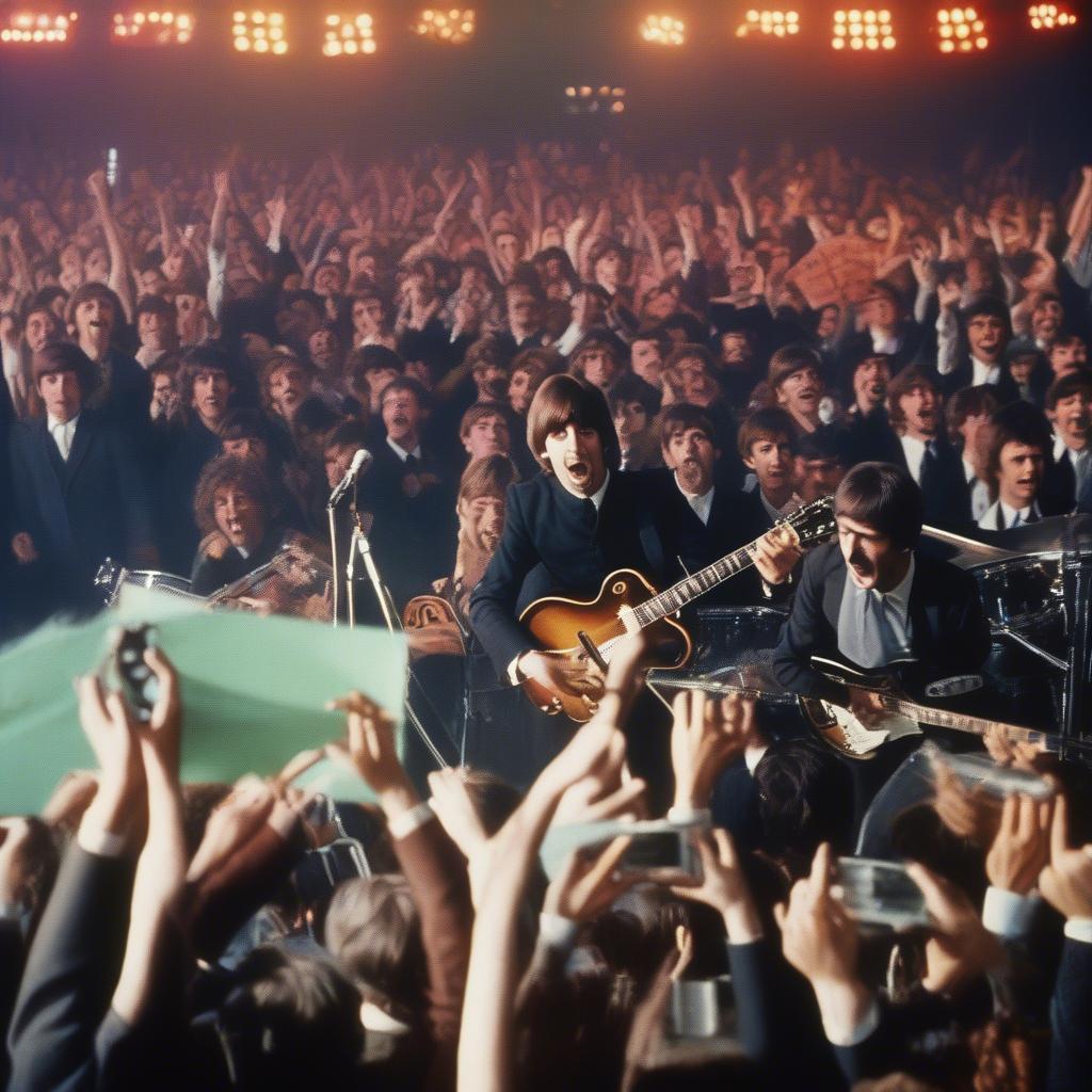 The Beatles performing live