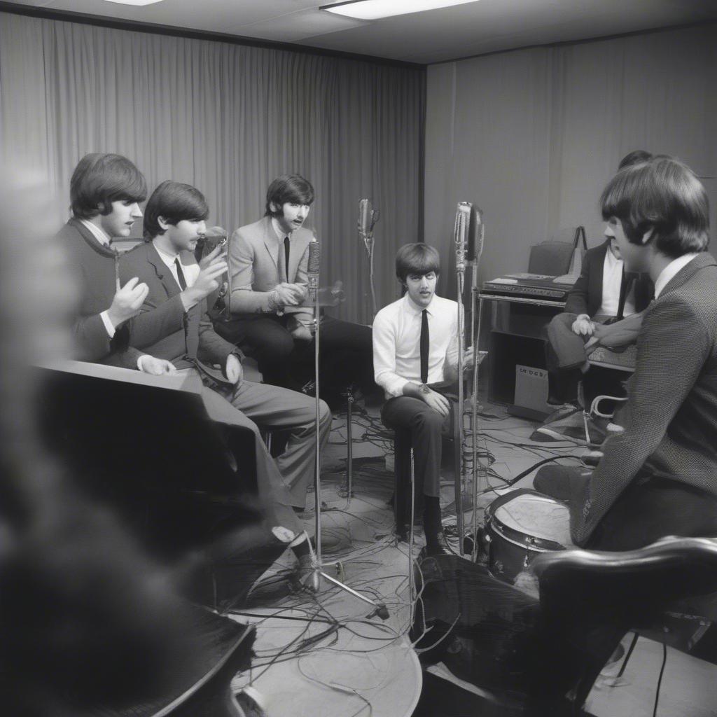 The Beatles Recording in the Studio Mid-1960s