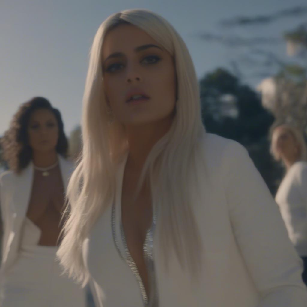 Bebe Rexha and G-Eazy in the music video for "Me, Myself & I" with a dark and moody aesthetic.