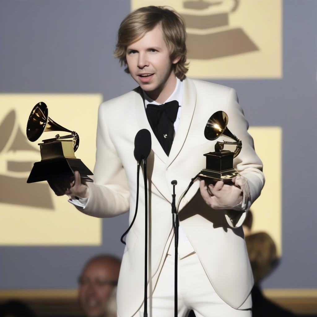 Beck Accepting Grammy Award