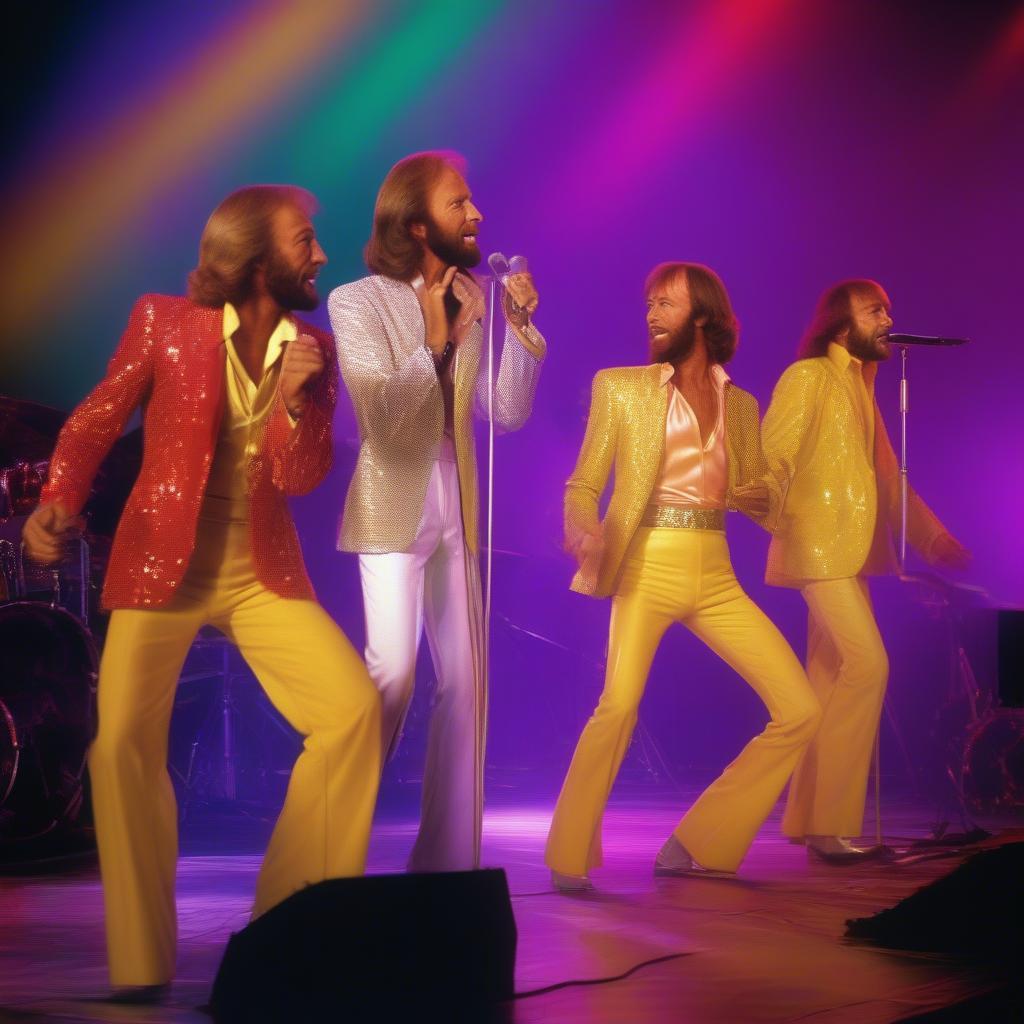 Bee Gees performing "How Deep Is Your Love"