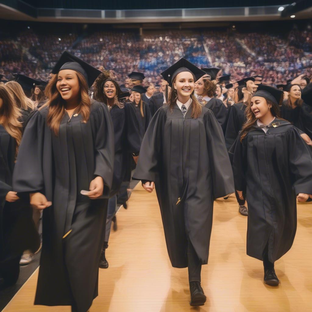 Students Walking at Graduation with Inspiring Walk Up Music