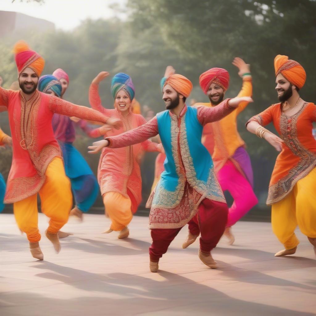 Energetic Bhangra Dancers