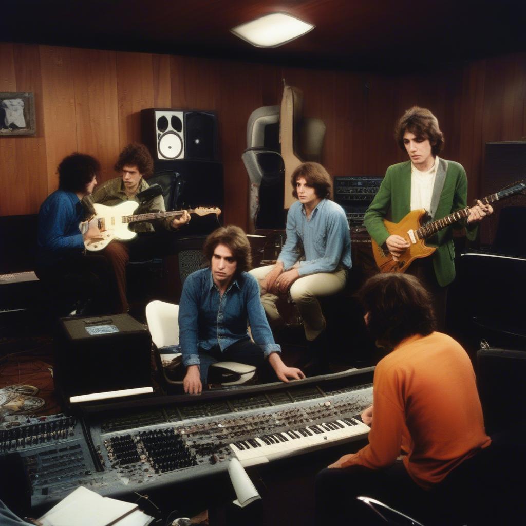 Big Star recording in the studio during the 1970s