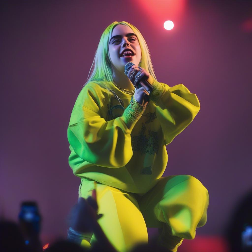 Billie Eilish singing "Bad Guy" at Corona Capital Guadalajara 2019