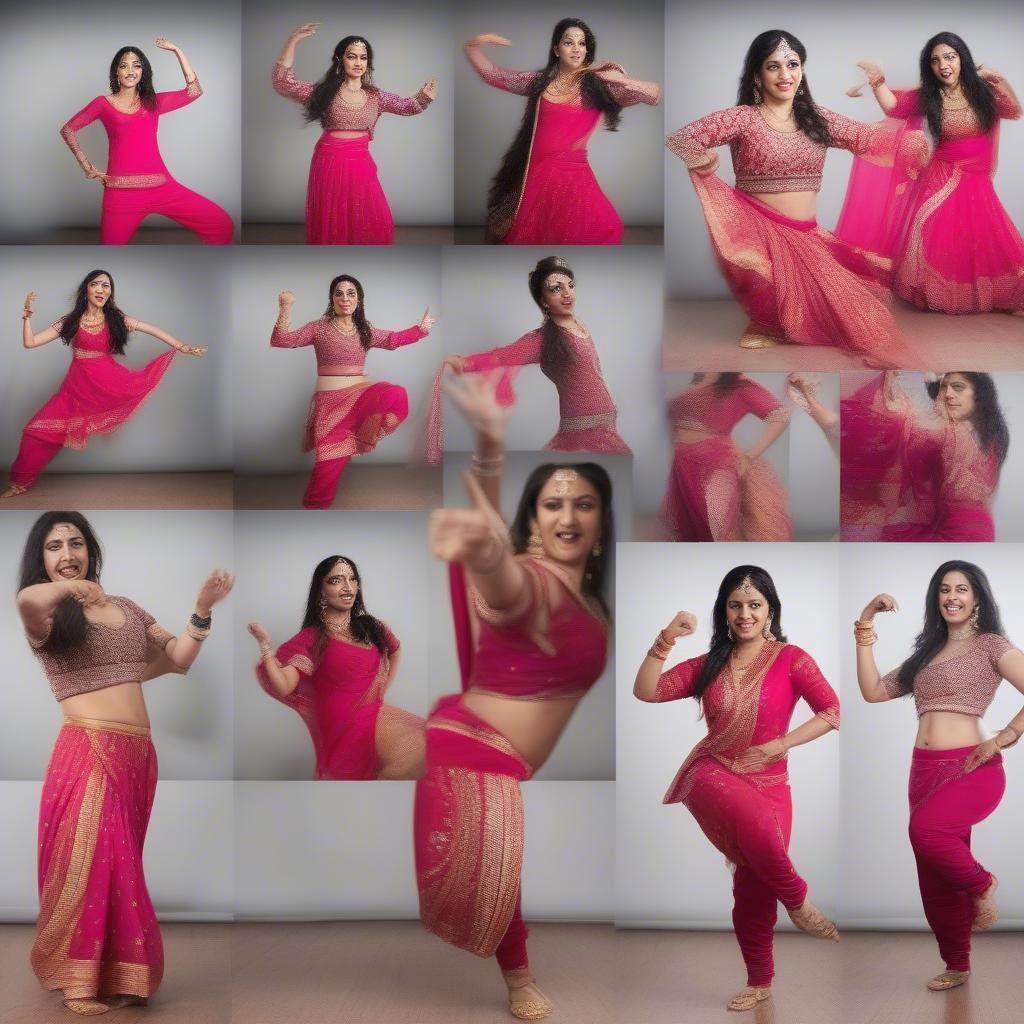 Images depicting various dance moves inspired by the popular songs of 2014 Bollywood.