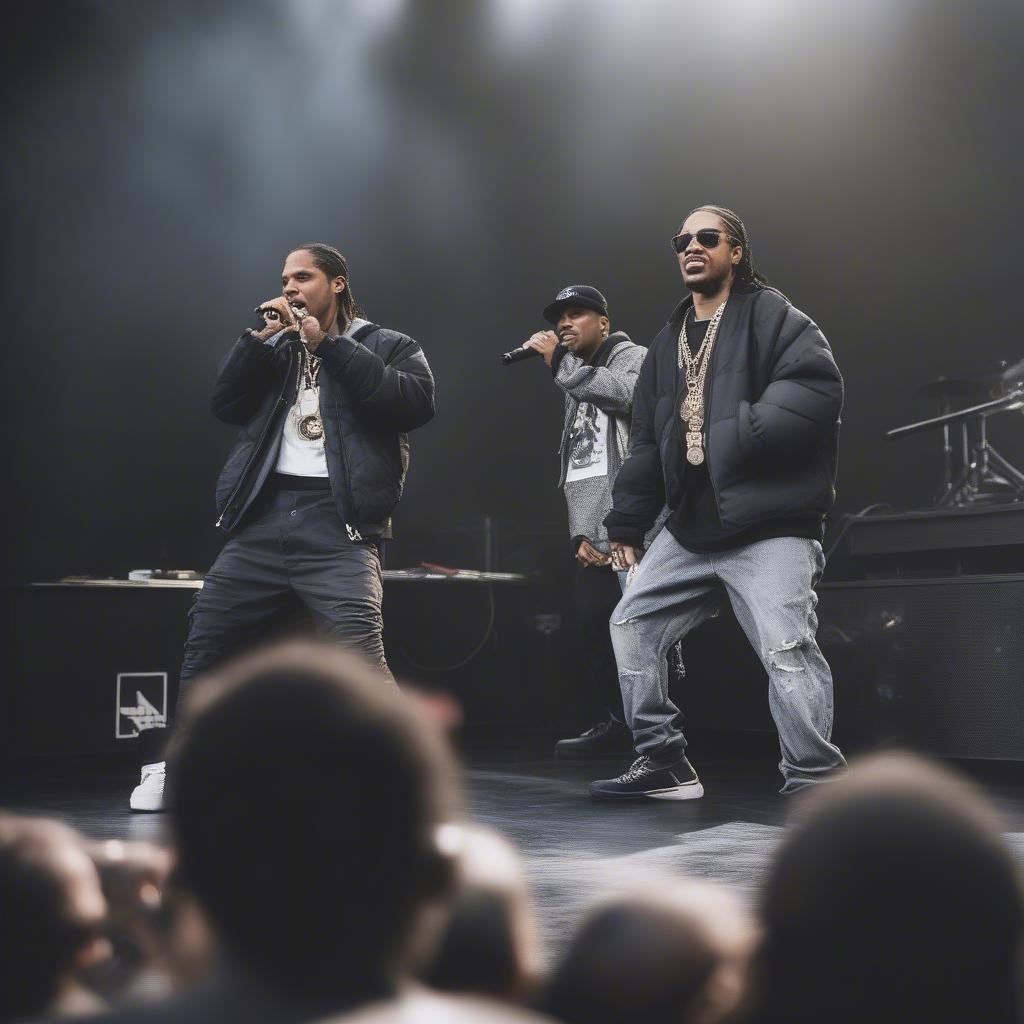 Bone Thugs-N-Harmony performing live on stage