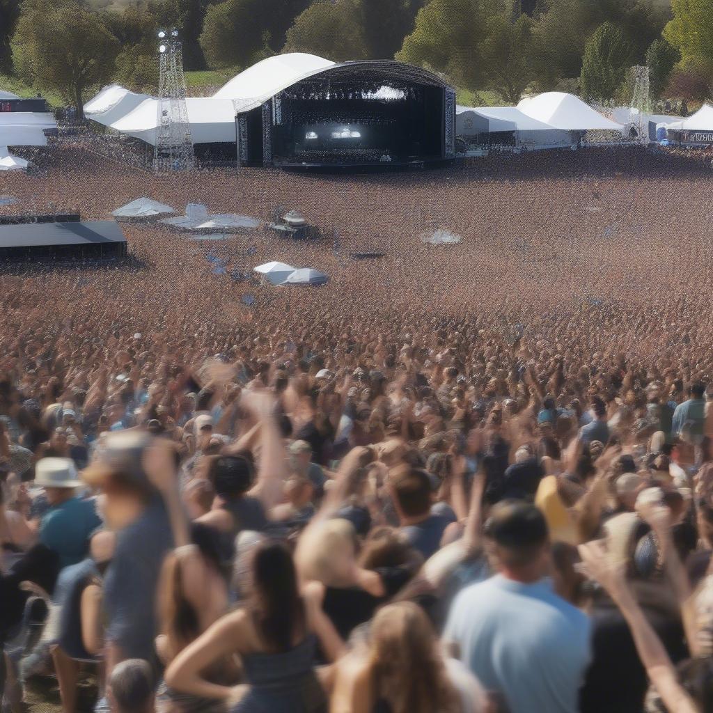 A crowd of people at the BottleRock Napa Valley music festival, while it was still planned for 2020