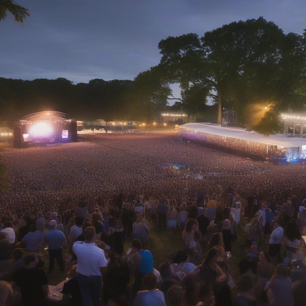 A large crowd enjoying a performance at the 2022 Bourbon & Beyond music festival.