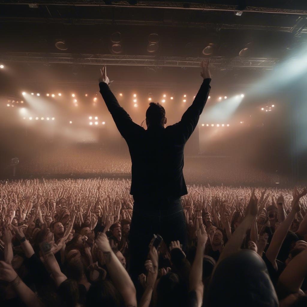 Breaking Benjamin performing to a large crowd at River City Rockfest 2018