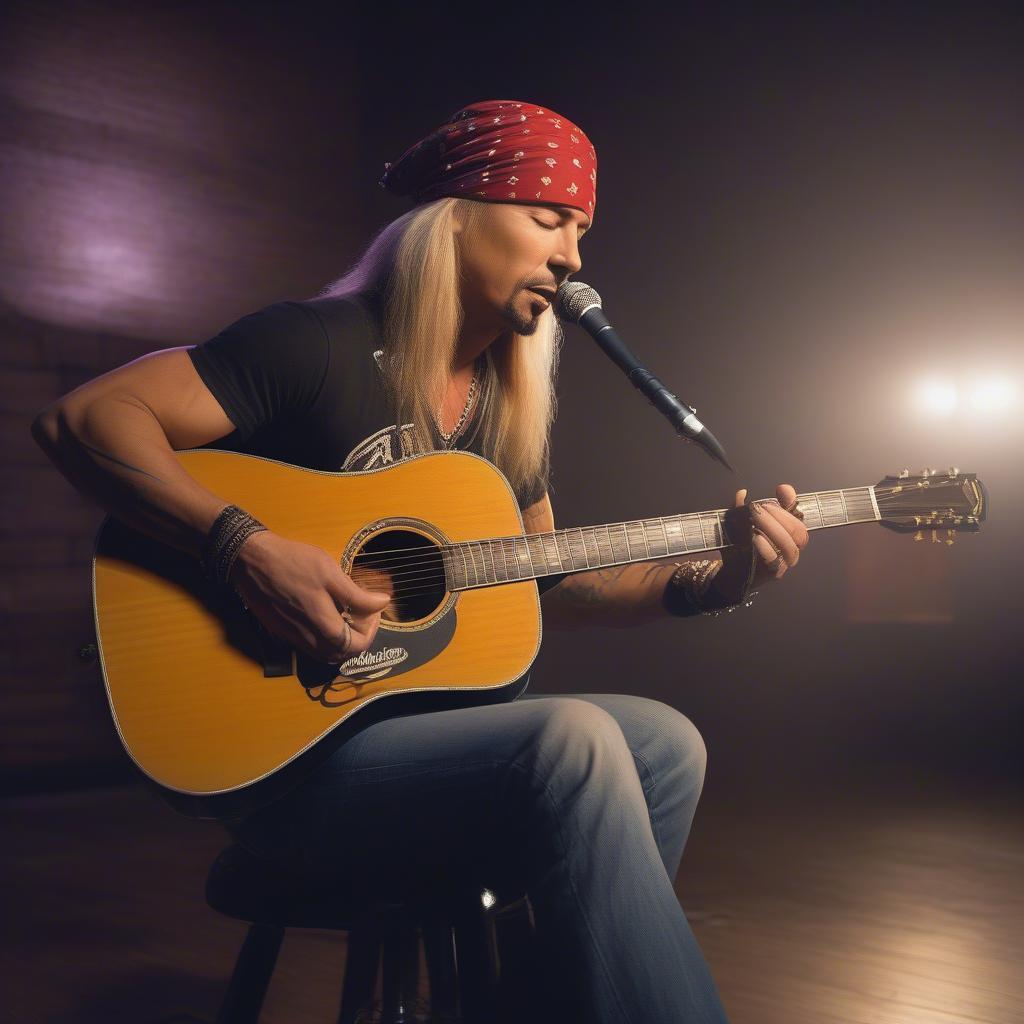 Bret Michaels performing "Something to Believe In" acoustically