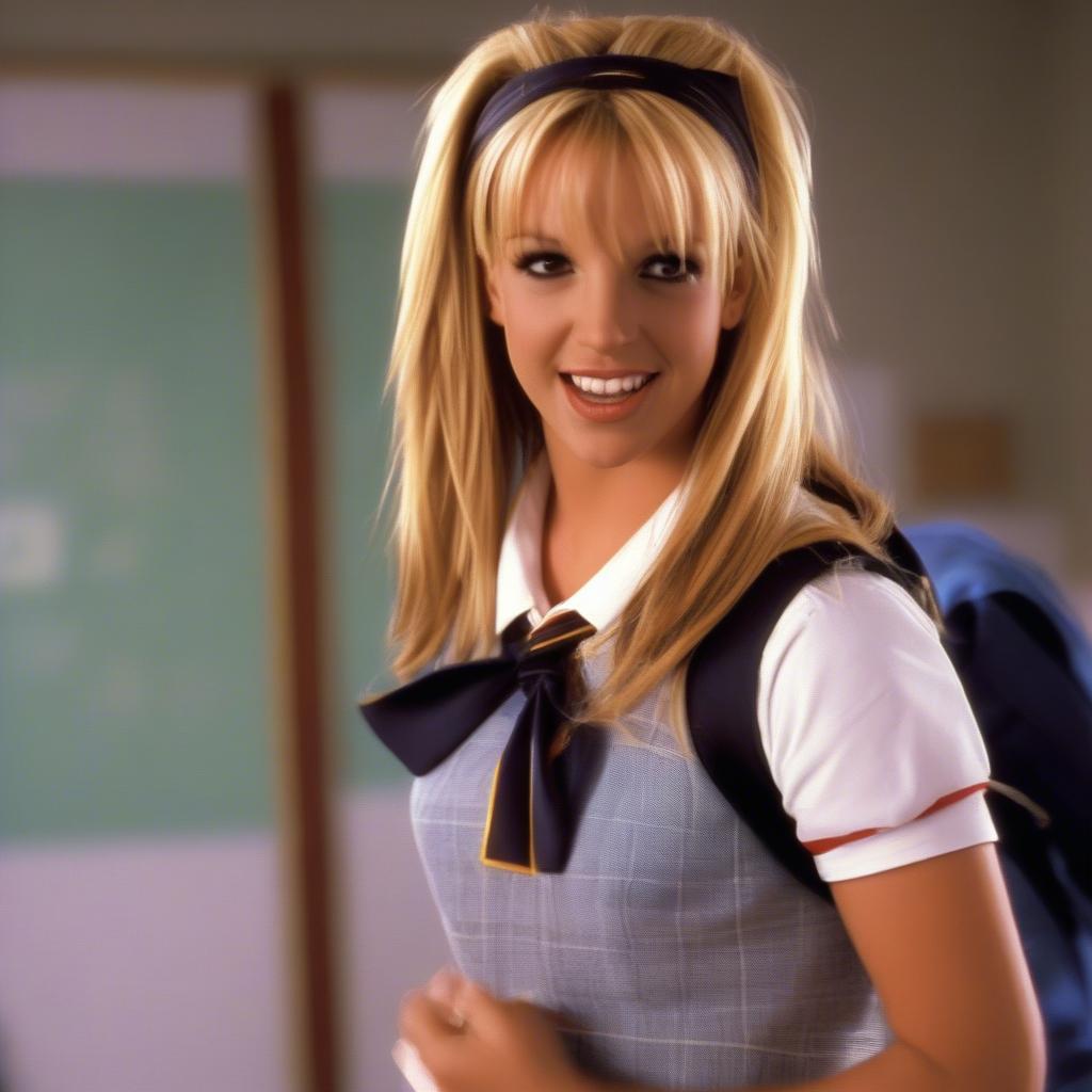 Britney Spears in her iconic schoolgirl outfit