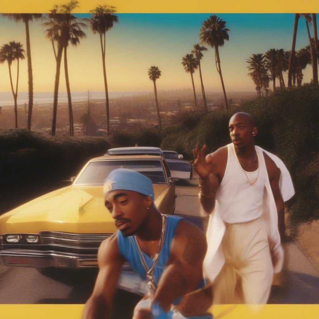 2Pac and Dr. Dre in California Love Music Video