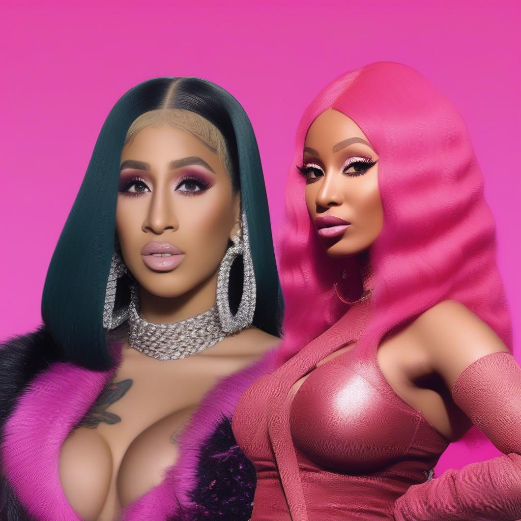 Cardi B and Nicki Minaj in 2018