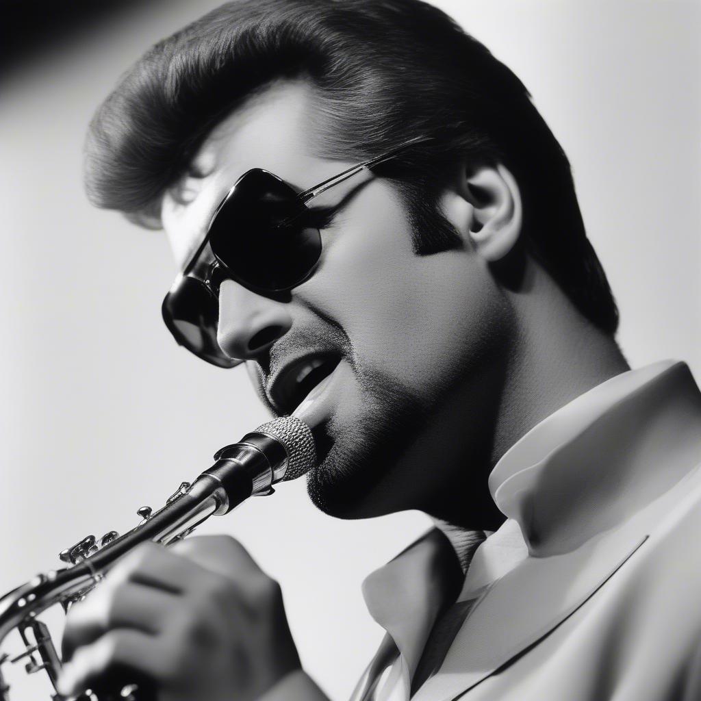 George Michael singing "Careless Whisper"