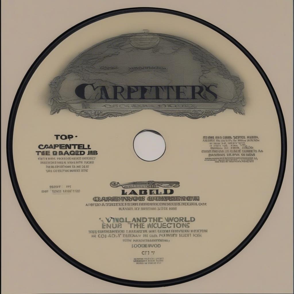 A vinyl record of Top of the World by The Carpenters