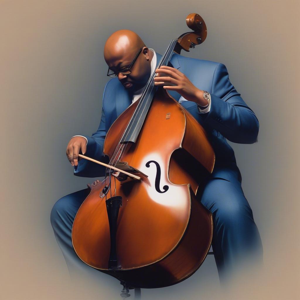 Christian McBride playing bass at the 2022 Newport Jazz Festival