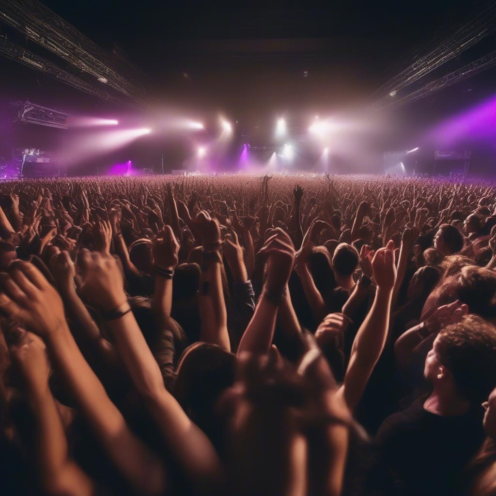 Energetic Crowd at a Christian Rock Concert in 2017