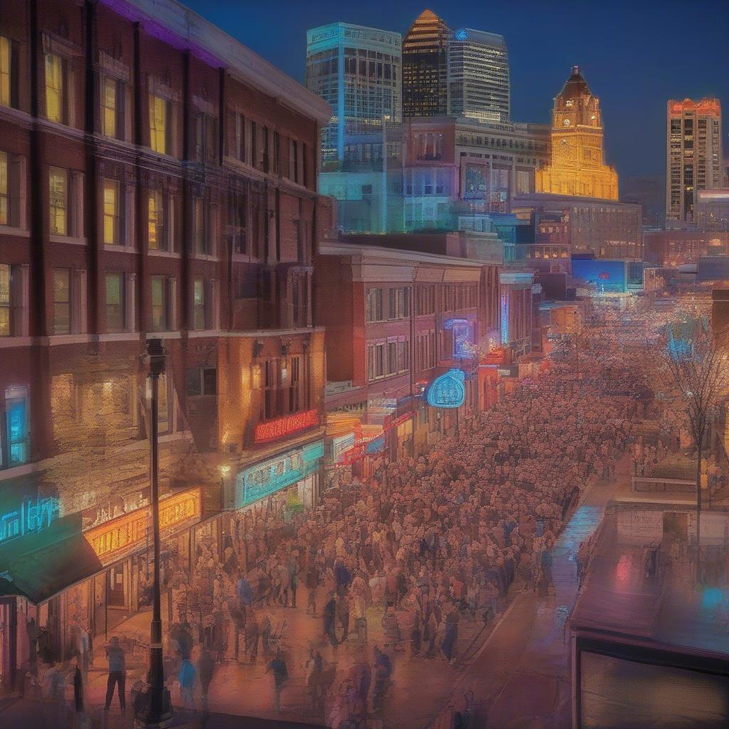 Cincinnati Music Scene at Night