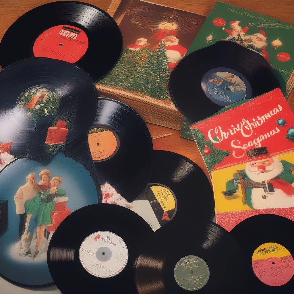 Collection of classic Christmas vinyl records