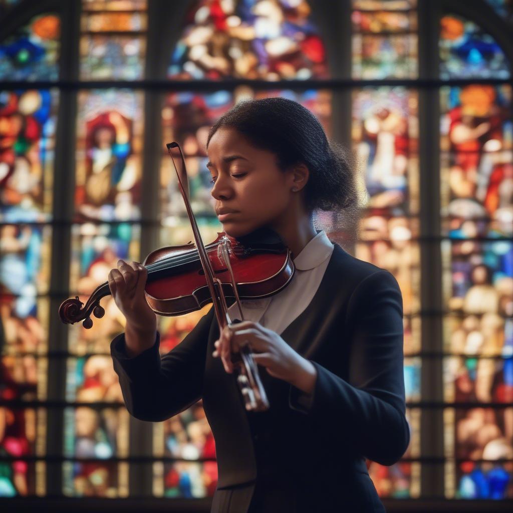 Violinist Playing at a Funeral