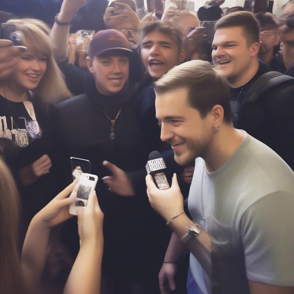 Cooper Alan meeting and interacting with fans at a meet-and-greet event