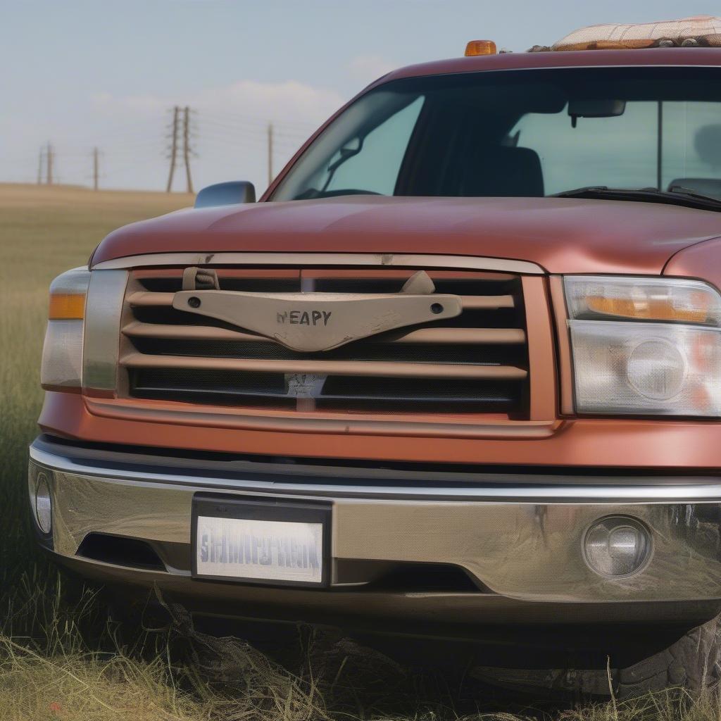 A country music CD, guitar, and a pickup truck