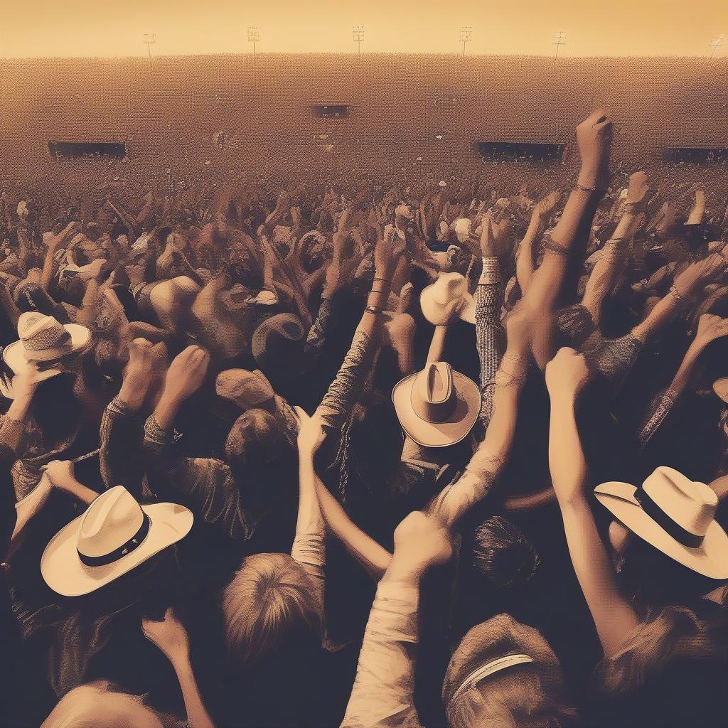 Country Music Fans at a Concert