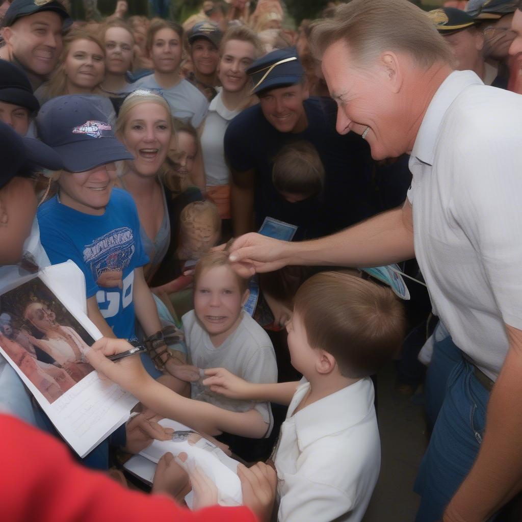 Cowboy Carter meeting and greeting fans after a concert, showing his appreciation for their support.