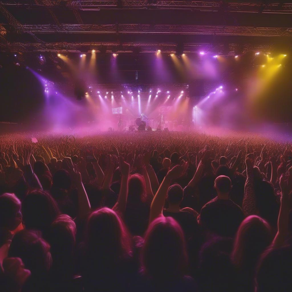 Energetic Crowd at a Rock Concert