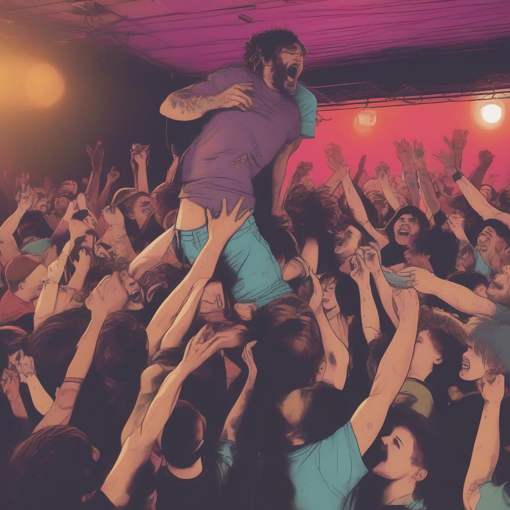 Crowd Surfing at Pop-Punk Concert