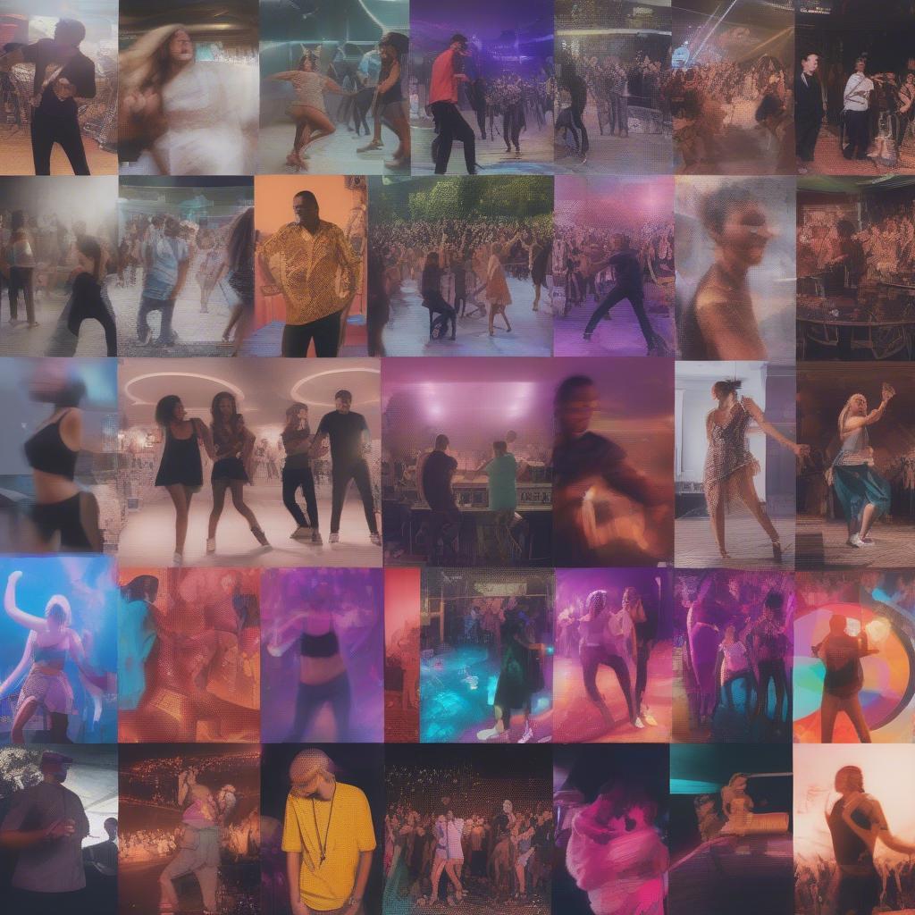 People dancing in various settings in 2022